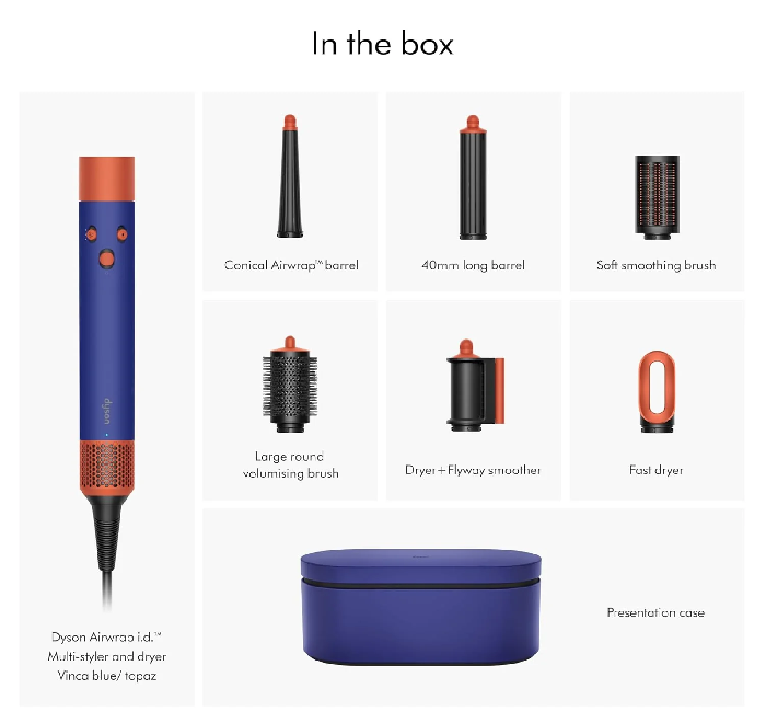 Dyson HS08 Airwrap i.d.™ Multi-Styler & Dryer – Straight+Wavy Attachment 1300W Bluetooth (Vinca Blue Topaz) - International Version - Image 3