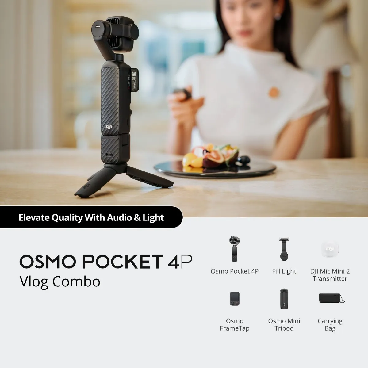 DJI Osmo Pocket 4P Dual Lens Gimbal Camera Vlog Combo , Cinematic 4K - Image 2